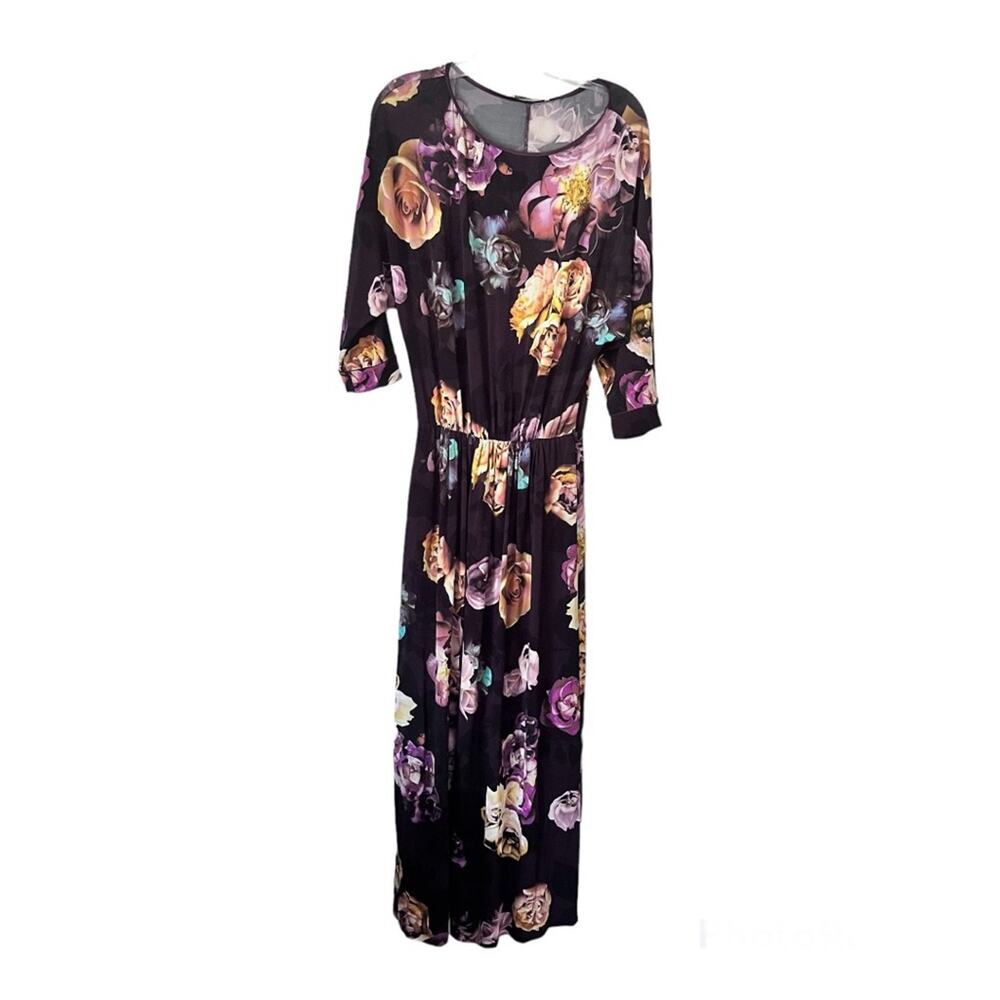MaxMara Agitare purple maxi floral print dress size XS